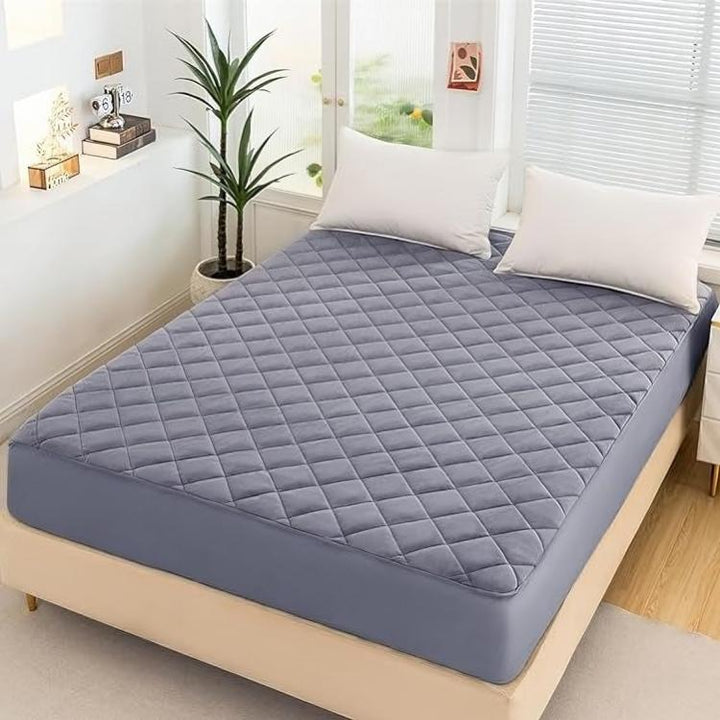 Waterproof Quilted Mattress Cover Grey 72x78