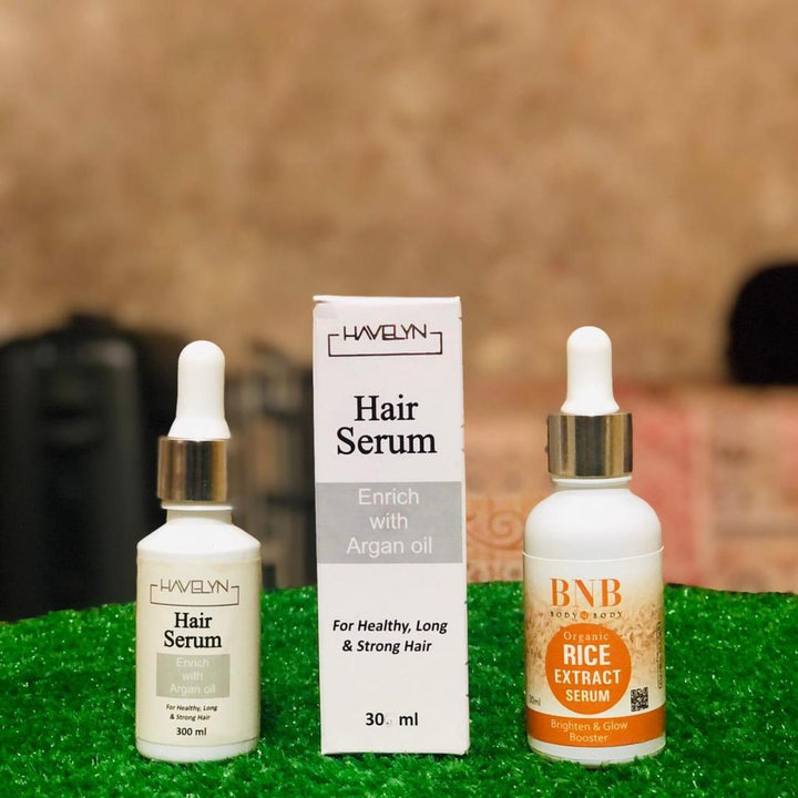 2 in 1 Hair & Skin Care Bundle with Argan Oil & Rice Extract