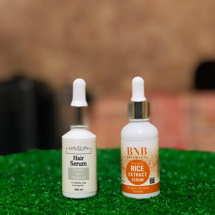 2 in 1 Hair & Skin Care Bundle with Argan Oil & Rice Extract