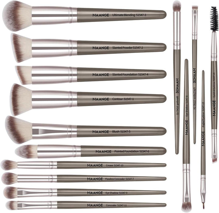 15-Piece Makeup Brush Set ABS Plastic Blush Foundation Concealer